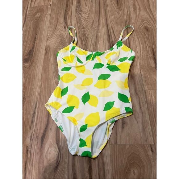 Kate Spade NWT Yellow Lemon One Piece Swimwear Sz S